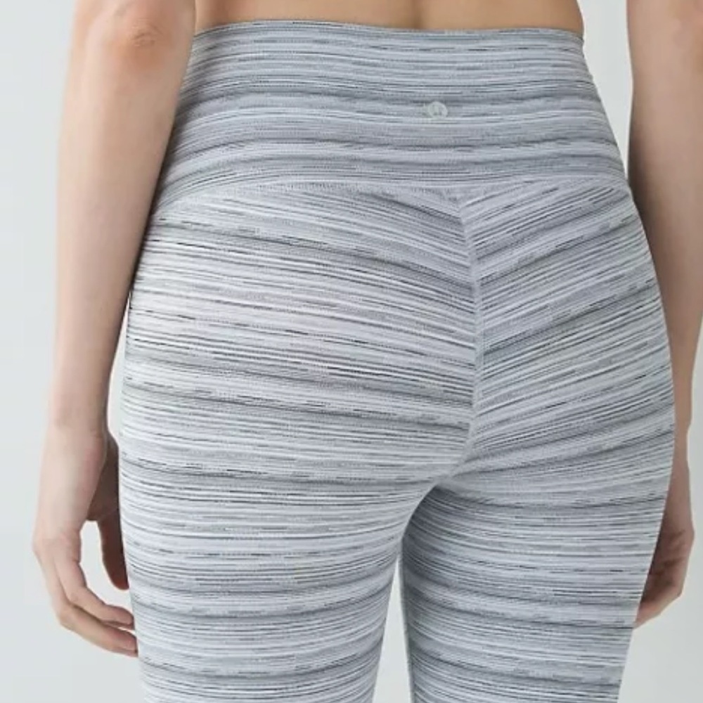 Lululemon High Times Pant Cyber Stripe Silver Fox High Rise 4 Gray White Stripe